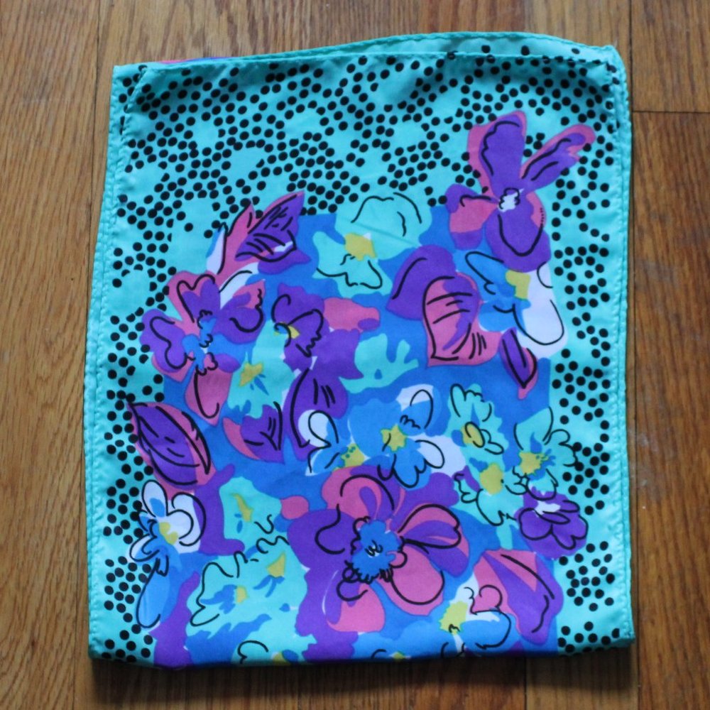 Vintage Unknown Brand Print Scarf
